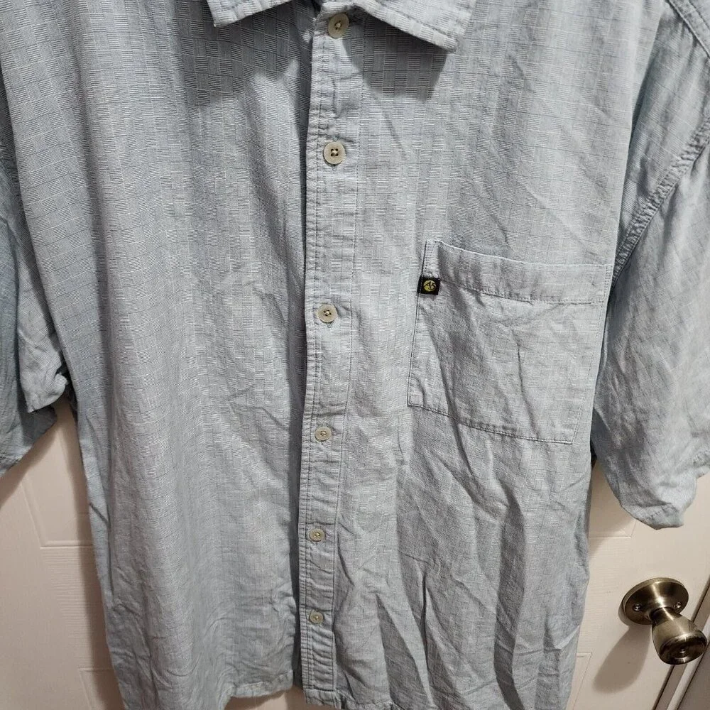 The North Face‎ A5 Series Blue Button Up Short Sleeve Pocket Shirt Size L Cotton